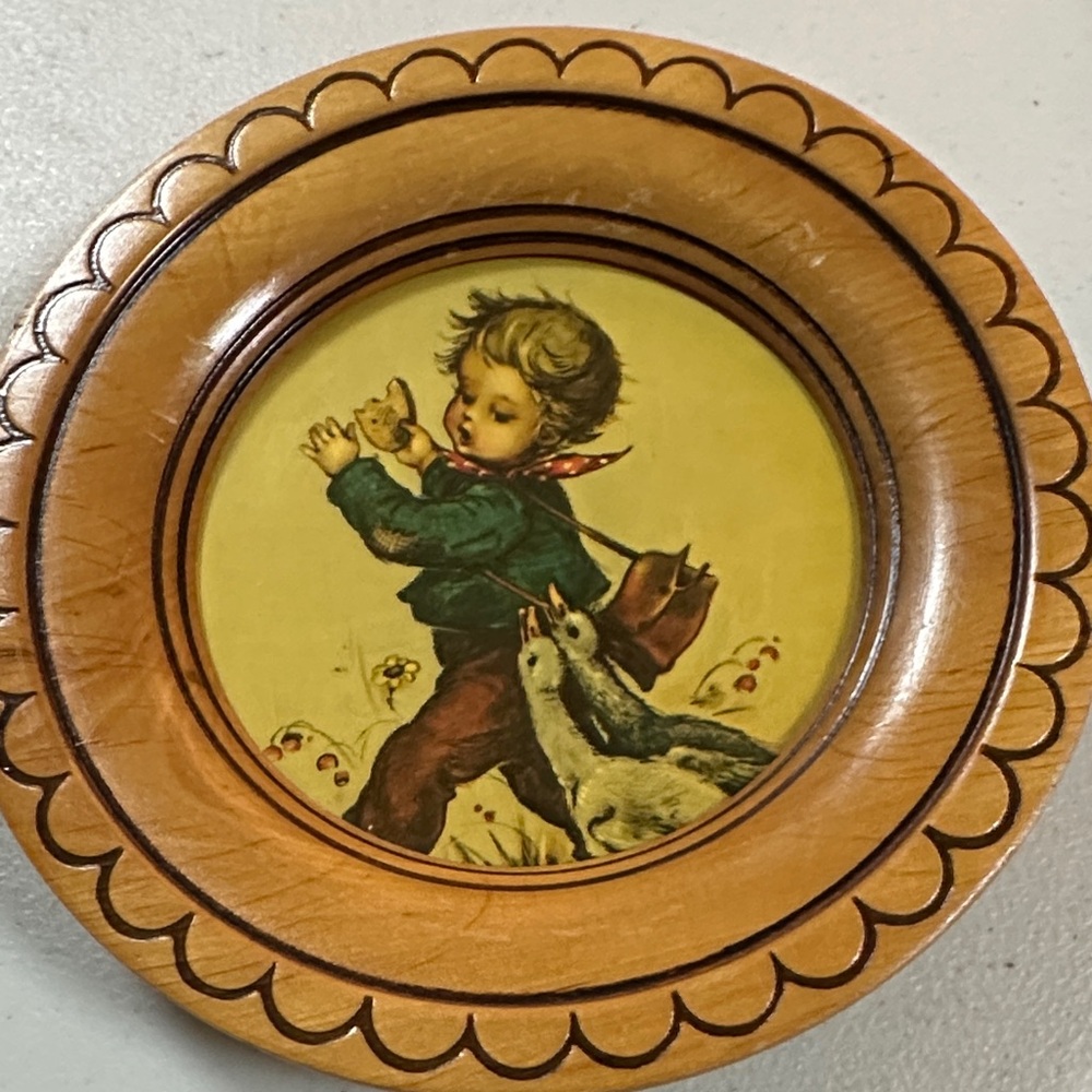 Vintage Hummel Wooden Plate Set